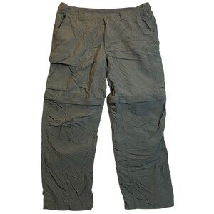 Columbia Mens Cargo Pants 42x30 Omni-Shade Convertible Nylon Lightweight Olive